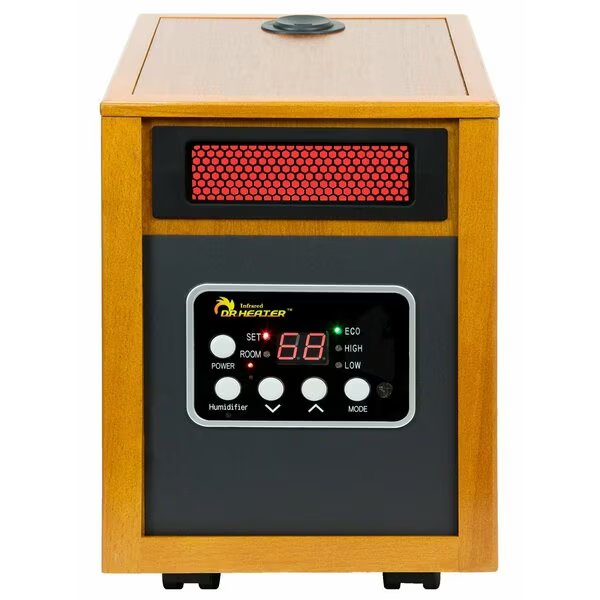 Infrared 1500-Watt Portable Space Heater with Humidifier and Dual Heating System, Dr Infrared Heater, Mfr#: DR-968H